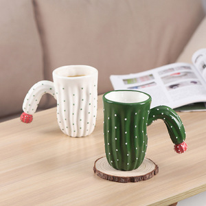 Hot Sale Plant Shape Handcrafted Ceramic <b>Coffee</b> <b>Mug</b> Creative Cactus <b>Mug</b> - Product Image 2