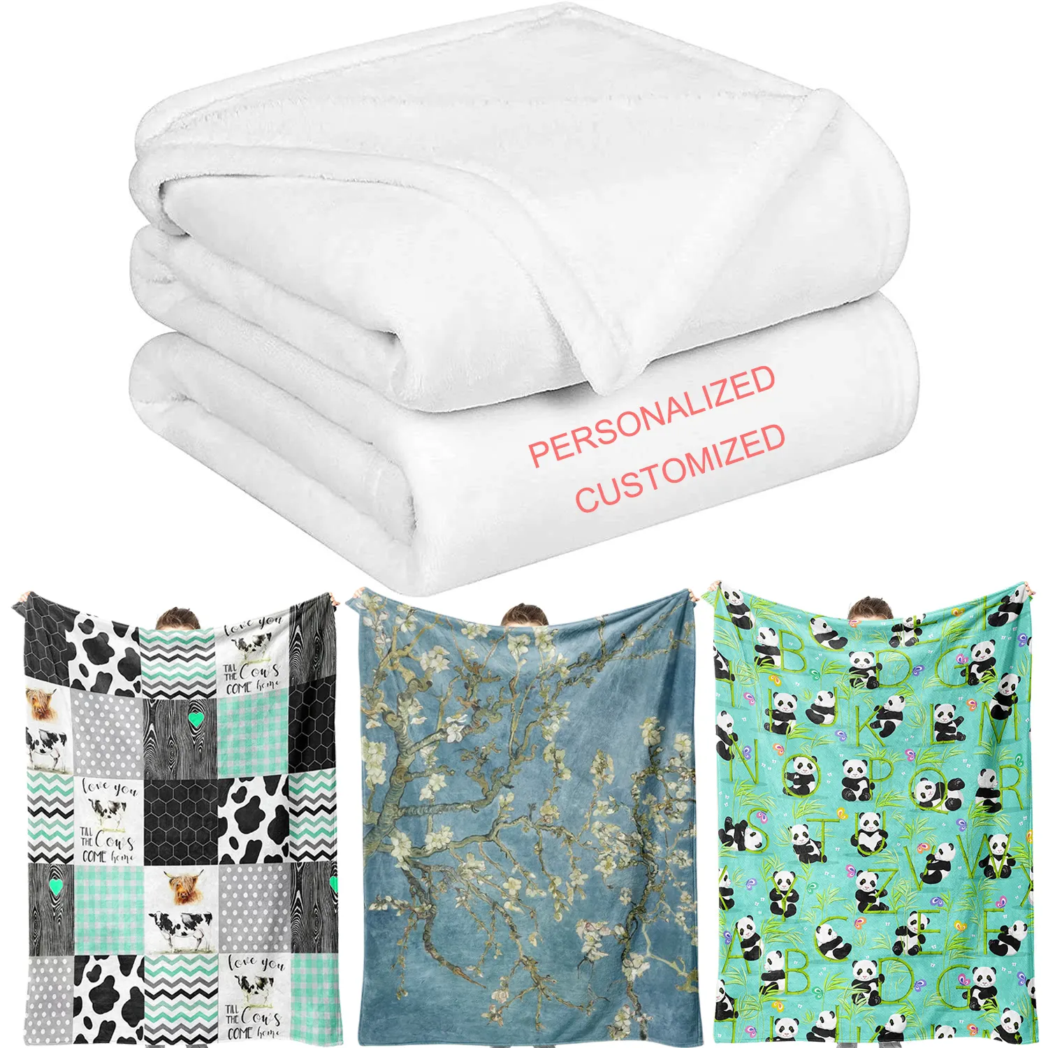 Оптовая продажа по индивидуальному заказу фото пустое одеяло 60x50 дюймов сублимационные флисовые одеяла с индивидуальным принтом одеяла с логотипом
