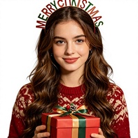 Crownia Serre-tête en alliage électroplaqué avec lettres scintillantes Joyeux Noël, accessoire photo pour fête, cadeau de Noël, accessoires pour cheveux
