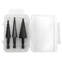 Poignée hexagonale noire rainure droite foret étagé 3-12/4-12/4-20/4-32mm trou élargir ensemble d'accessoires d'outils électriques perceuse de pagode