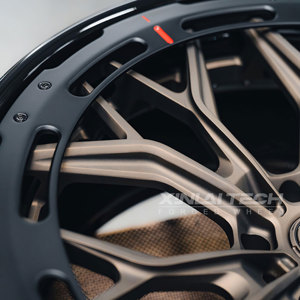 ล้อฟอร์จ XINLAI แบบกำหนดเอง สี Gunmetal ลายตาข่ายเรขาคณิต ขอบลึก 2 ชิ้น ขนาด 18-22 นิ้ว สำหรับ BMW M3 M4 M5 และ Mercedes-Benz C63 E63 - Product Image 3