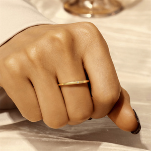 CANNER Promotion Exceptionnelle Bague de Mariage Minimaliste en Argent Sterling 925 avec Zircon Unique pour Femme et Homme, Bijoux Plaqué Or 18K - Product Image 5