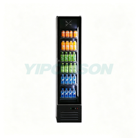 Réfrigérateur Vitré Commercial Slim pour Boissons Fraîches – Vitrine Réfrigérée Verticale Mini pour Supermarchés et Magasins