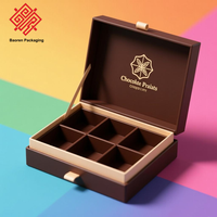 Boîte rigide écologique personnalisée Baoren pour la boulangerie, les desserts, les sushis, les chocolats, les truffes, l'emballage cadeau avec plateau séparateur