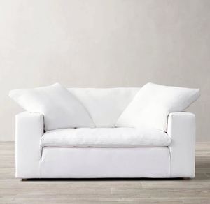 Sofá americano de tela R para sala de estar, color crema, blanco nube, sofá de tres plazas, sofá informal para apartamento, sofá recto personalizable - Product Image 6