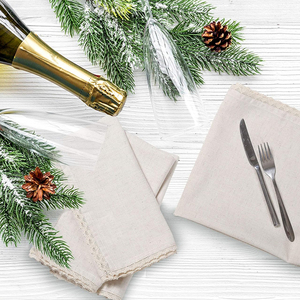 Serviettes en coton de luxe brodées aux couleurs personnalisées Linge de table de style uni pour les fêtes et les événements - Product Image 6