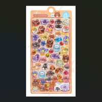 Pegatinas Decorativas 3D de Epoxi con Alto Brillo Transparente, Calcomanías en Relieve de Burbujas con Diseños de Dibujos Animados de Bosque, Oso, Pingüino y Frutas para Cuadernos, Tazas y Adornos