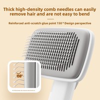Peigne pour animaux de compagnie en ABS, forme de pain courbé, avec dents fines et poignée ergonomique, pour démêler les poils des chats et des chiens