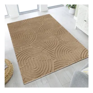 2024 nouvelle vente chaude fausse fourrure de lapin sculpté Design géométrique effet 3D tapis tapis pour la décoration intérieure