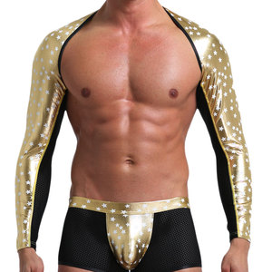 En gros en stock mode faux cuir <span class=keywords><strong>bustier</strong></span> en cuir noir hommes débardeur - Product Image 1