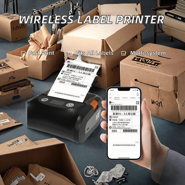 VTR Wi-Fi Thermal Desktop Barcode Printer AirPrint Wireless Shipping Label Receipt Label Sticker 203dpi 1-year Warranty Stock