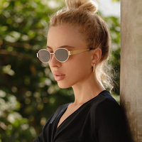 Lunettes de soleil ovales pour femmes, lunettes de soleil tendance en métal, lunettes de soleil de créateur pour femmes