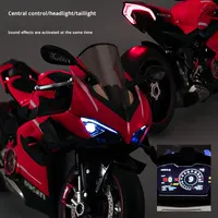 1:7 escala réplica ultraligero V4 aleación motocicleta modelo completo carbono ornamento juguete al por mayor