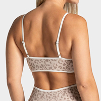 Soutien-gorge de sport pour femme à imprimé léopard numérique, en Spandex/Nylon, sculptant le corps, à maintien élevé, antichoc, avec coussinets amovibles et encolure carrée