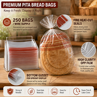 Sac d'emballage plat en OPP imprimé sur mesure, haute clarté, qualité alimentaire, pour pain, pochette de conservation en plastique pour boulangerie