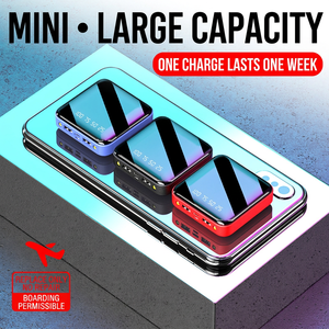 มินิมิเรอร์พาวเวอร์แบงค์ 10000mAh เครื่องชาร์จพกพาพร้อมจอแสดงผลดิจิตอลสีแดง ดีไซน์กะทัดรัดสำหรับการเดินทางและเป็นของขวัญ - Product Image 4