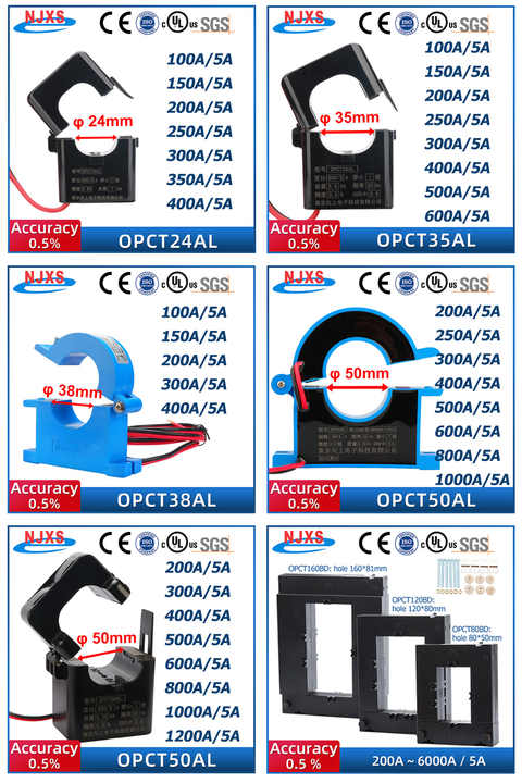 split core current transformer 5A Clamp CT open type OPCT24AL 100A5A 150/5 2005A 250/5 OPCT35AL 300:5 400/5 600A5A 05 class 50Hz