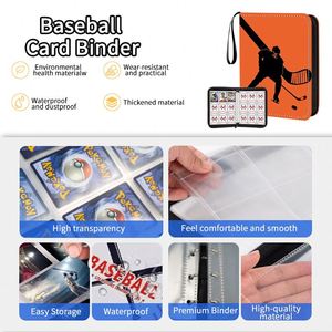 Classeur portable FUXI personnalisé en cuir PU, album photo à fermeture éclair et porte-cartes rigide pour cartes à collectionner et rangement de passeports - Product Image 2