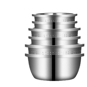 ชุดชามผสมสแตนเลส 304 จำนวน 4 ชิ้น พร้อมกระชอนสำหรับเตรียมอาหารในครัว - Product Image 2