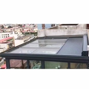 Volets roulants automatiques imperméables en aluminium Systèmes de toiture Couvercle en verre rétractable extérieur - Product Image 6