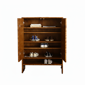 Nórdico moderno de gran capacidad, 24 pares, Zapatero independiente, estante de almacenamiento de madera de cerezo Vintage para sala de estar o Hotel - Product Image 1