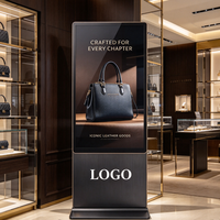 Écran publicitaire numérique LCD sur pied de 75 pouces personnalisé, kiosque tactile prenant en charge l'animation et le contenu textuel