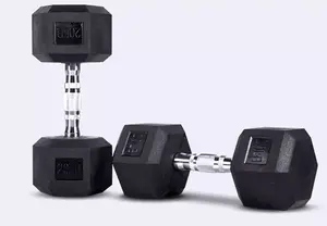 China Factory Commercial Fitness Equipment Rubber Coated Dumbbells /Dumbbell Set Free Weight Gym Hex Dumbbell