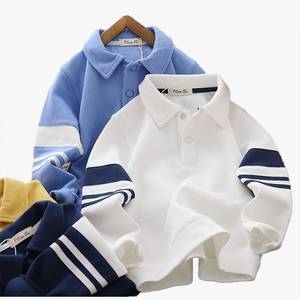 T-shirt polo pour enfants, chemise à manches longues pour bébé, sweat-shirt à col tendance pour garçons, nouveau style printemps-automne - Product Image 5