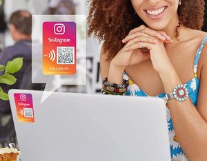 מותאם אישית QR NFC Instagram הדחיפה מדבקה חסידי עבור עסק משלך - Product Image 5