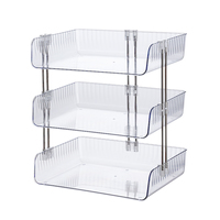 Organizador de Escritorio Multifuncional Transparente de Plástico, Organizador de Papel A4, Porta Archivos para el Hogar, Oficina, Escritorio, Escuela