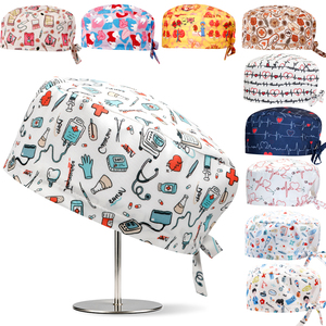 Cappello Medico Stampato <span class=keywords><strong>per</strong></span> <span class=keywords><strong>Capelli</strong></span> Corti, <span class=keywords><strong>per</strong></span> Dottori e Infermieri, Berretto Dentistico in Poliestere Spandex, Comodo ed Estetico, <span class=keywords><strong>per</strong></span> Donne e Uomini - Product Image 1