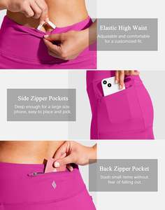 Custom Private Label Golf Skorts Tennisrokken Vrouwen Ritszakken Knielengte Workout Skort Hoge Taille Atletische Tennisrok - Product Image 3