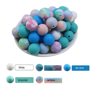 Vente chaude 100 pièces couleur mélangée perles en PVC de <span class=keywords><strong>silicone</strong></span> personnalisées <span class=keywords><strong>lot</strong></span> de gros pour porte-clés stylos focaux avec taille 15MM - Product Image 1