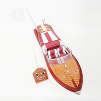 Bateau à moteur RC Riva en bois de luxe, modèle artisanal peint, pour cadeau, décoration élégante pour la maison, 92,7Lx26,7Wx24H cm
