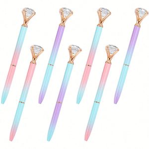 Stylo à bille en métal et cristal avec logo personnalisé, dégradé de diamants, pour cadeaux de papeterie de bureau en gros - Product Image 1