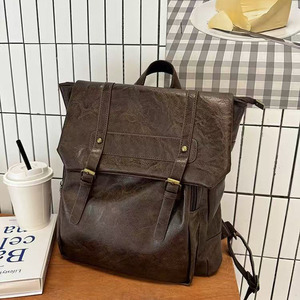 Sac à Dos en Cuir avec Plusieurs Compartiments Grande Capacité Fermeture Éclair Sécurisé Unisexe - Product Image 2