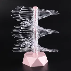 60pcs Clear Natural Nail Tips Swatches spirale Color Card Manicure fai da te False Nail Polish Display Stand Practice Chart Palette