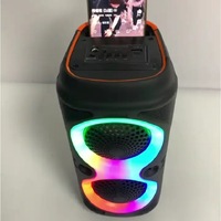 Système de microphone karaoké KTV 4 pouces 10W avec lumières LED RGB, lecteur de carte TF et radio FM pour fêtes et chant en famille