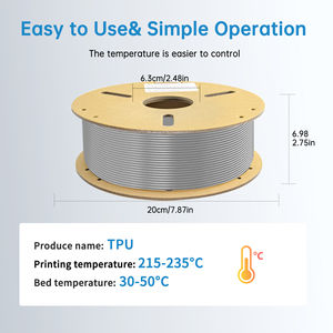 Filament TPU LONQI haute élasticité 95A 1,75 mm 1 kg, flexible, résistant à l'usure, bobine pour imprimante 3D - Product Image 6