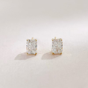 Nuevos Pendientes Minimalistas de Diamantes Cultivados en Laboratorio, Oro Amarillo de 18K, Diseño de Cubo de Azúcar, Joyería Fina para Mujer - Product Image 2