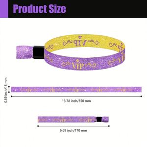 Pulseras de Identificación VIP de Tela Tejida con Logotipo Personalizado OEM, Pulseras de Poliéster para Entrada a Eventos - Product Image 5