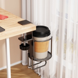 Support de rangement de bureau réglable et support de tasse de boisson de bureau pince de bord de table <span class=keywords><strong>pour</strong></span> tasses à café et soucoupes en <span class=keywords><strong>verre</strong></span> - Product Image 3