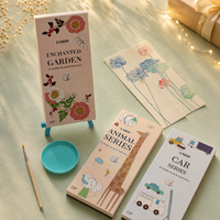 Livre de peinture à l'aquarelle DIY pour enfants avec palette de couleurs unies intégrée, 22 pages de dessins lignés, ensemble prêt à offrir, impression personnalisée