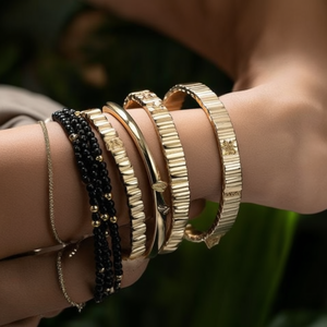 Fashion Beaded <b>Bracelets</b> <b>Set</b> 316L Stainless Steel PVD Gold Plating Sustainable Resistant Jewelry for Women - Product Image 3
