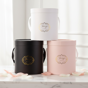 AM-GP001 Ammy toptan katlanabilir kuşe kağıt yuvarlak çiçek kutusu sarılma kova 3-in-1 Set boyutu L/<span class=keywords><strong>M</strong></span>/S gül çiçek ambalaj - Product Image 2