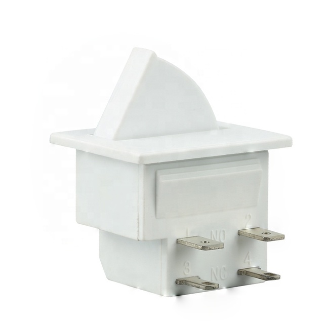 4-Pin Momentary Push Button Brass Cabinet Door Switch for Refrigerators 250V Electronic Plastic 1NC Combination 22mm Mounting