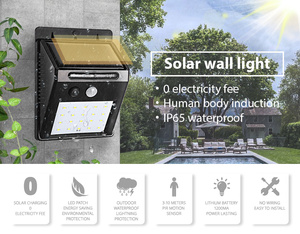 Droppshipping الشمسية مصباح ليد مصباح PIR محس حركة أضواء الجدار الشمعدان للماء حديقة الطاقة الشمسية مصباح الشارع في الهواء الطلق الإضاءة - Product Image 2