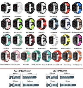 Cintura con foro sportivo a doppio colore in Silicone per <span class=keywords><strong>Apple</strong></span> <span class=keywords><strong>Watch</strong></span> serie 11 10 9 8 7 <span class=keywords><strong>6</strong></span> 5 bracciale 4 cinturino per IWatch 40mm 46mm - Product Image 3