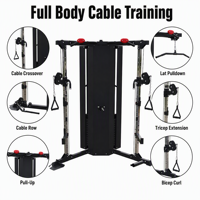 Appareil de musculation multifonctionnel à double poulie pour entraînement complet du corps, barre de traction, machine de musculation pour la maison