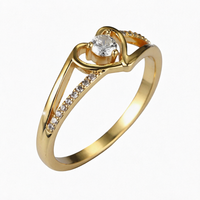 Bague en cuivre plaqué or 18 carats, creuse, sculptée, sertie de zircone cubique, pour femme, idéale pour mariage et soirée